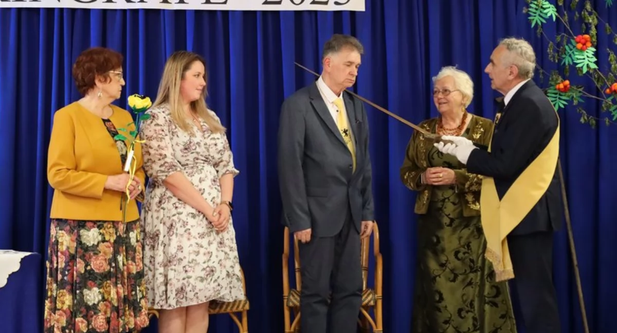Òdj. Jerzi Stachùrsczi òb czas pasowaniô na Ricerza Witosława w 2023 r.
