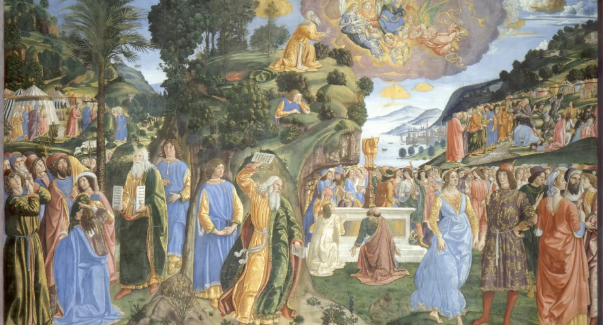 Móżesz na górze Synaj. Òbrôz Cosimo Rosselli