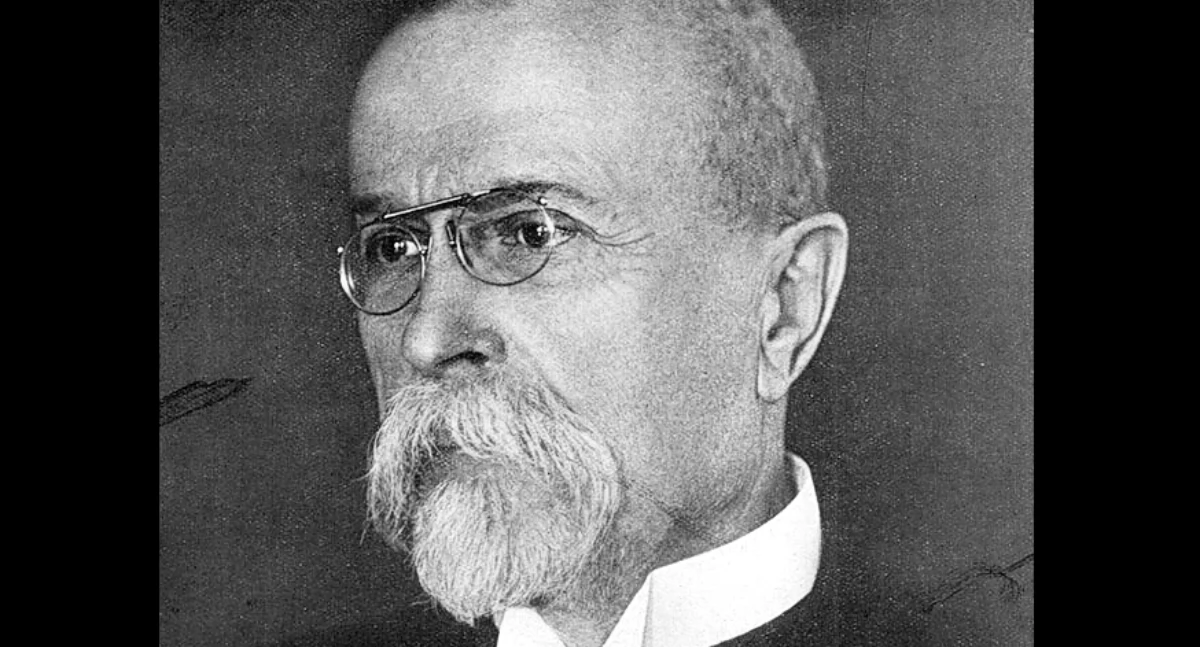 T. Masaryk; òdj. https://pl.wikipedia.org/wiki/Tom%C3%A1%C5%A1_Masaryk#/media/Plik:Tom%C3%A1%C5%A1_Garrigue_Masaryk_1925.PNG