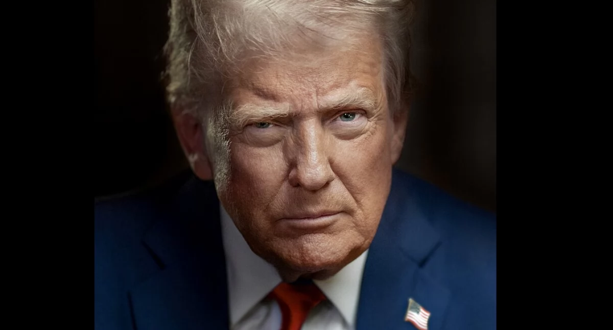 Aùtór: Daniel Torok - White House Facebook; zdrzódło: https://pl.wikipedia.org/wiki/Donald_Trump#/media/Plik:Official_Presidential_Portrait_of_President_Donald_J._Trump_(2025).jpg