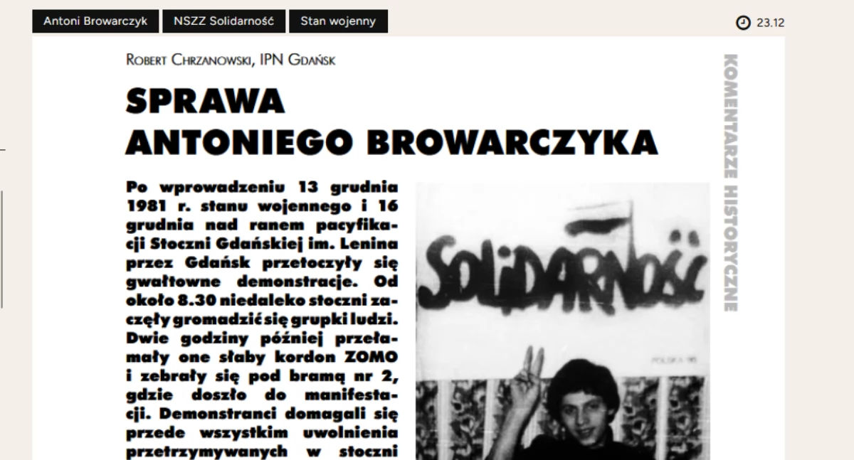 Print screen ze starnë https://ipn.gov.pl/pl/