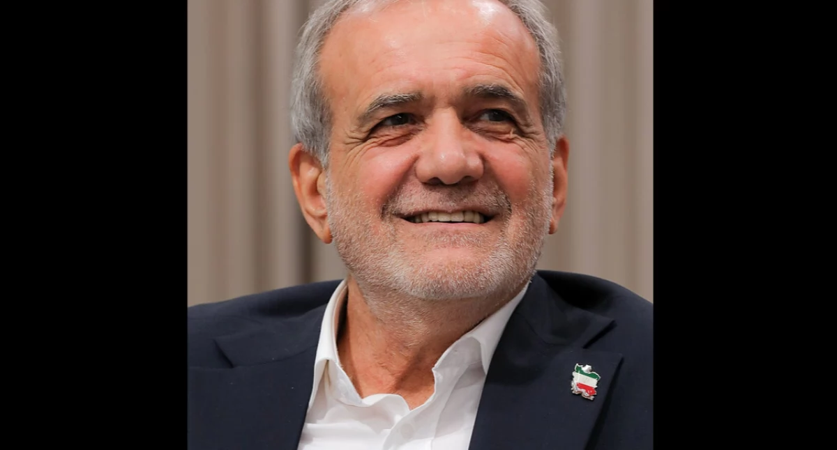 Prezdent Iranu, Masud Pezeszkian. Òdj. Khamenei.ir; zdrzódło: https://pl.wikipedia.org/wiki/Masud_Pezeszkian#/media/Plik:Masoud_Pezeshkian_14040616_(cropped).jpg