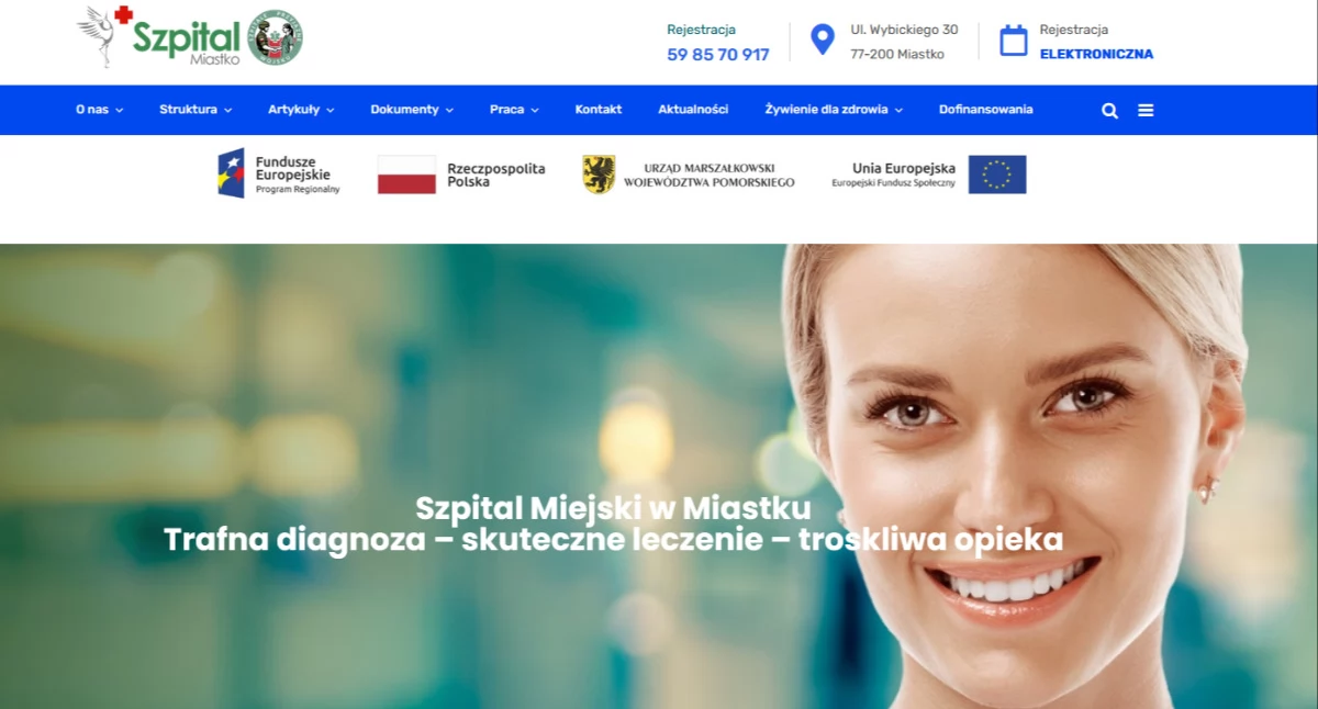 Printscreen ze starnë https://www.szpitalmiastko.pl/