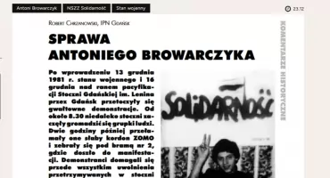 Institut Nôrodny Pamiãcë znôwiô wëdowiédzã w sprawie smiercë Antóna Browarczika